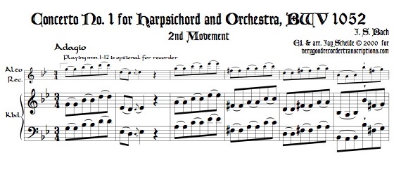 Solo recorder parts for all the items in the Concerto categories. (Not necessary if you get the versions with keyboard.)