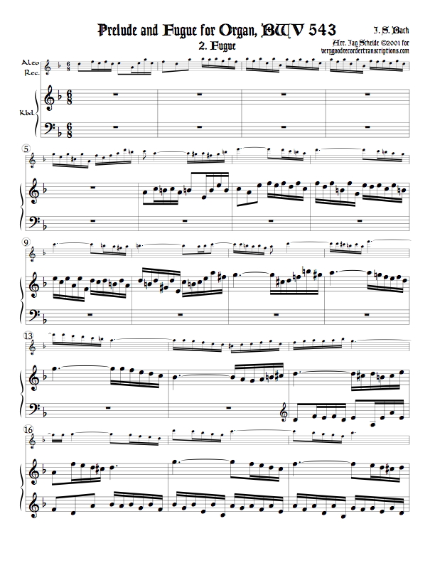 Fugue from BWV 543