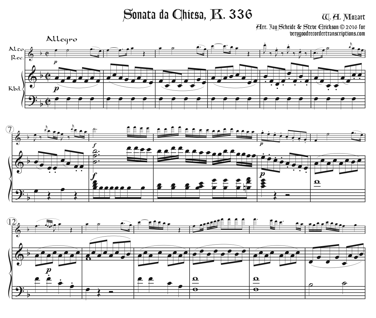 Sonata da Chiesa, K. 336