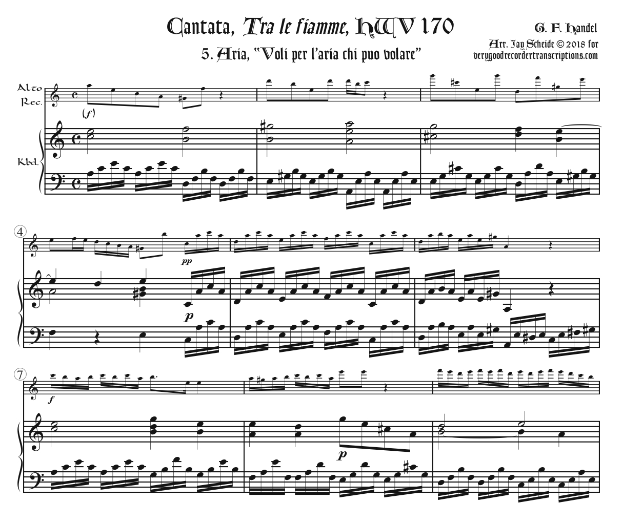 Aria, “Voli per l\'aria chi può volare,” from *Tra le fiamme*, H. 170