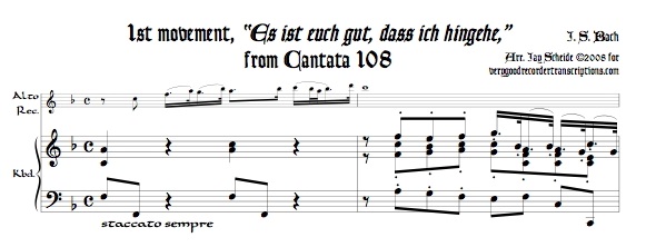 Opening, “Es ist euch gut, dass ich hin gehe,” from Cantata 108
