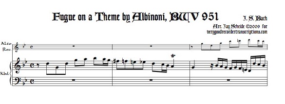 Fugue on a theme by Albinoni, BWV 951