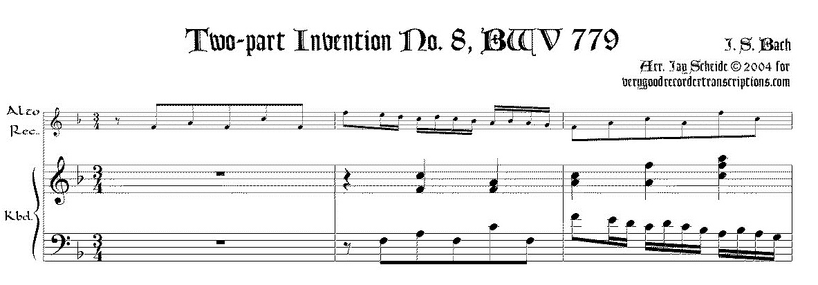2-part Invention No. 8, BWV 779