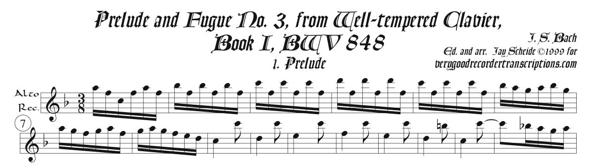 Solo recorder parts for all music in the Well-tempered Clavier and Keyboard Partita categories. (Not necessary if you get the versions with keyboard.)