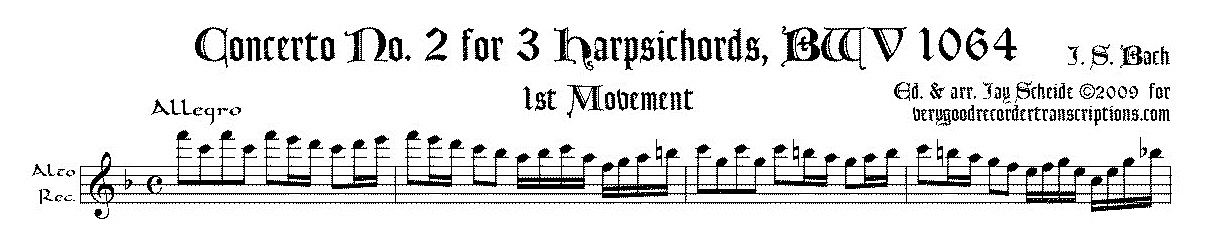 Concerto No. 2 for 3 Harpsichords, BWV 1064