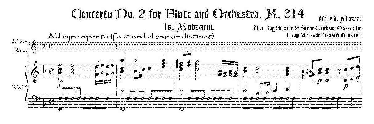 Concerto No. 2 for Flute & Orchestra, K.314