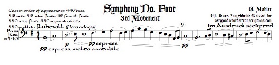 Symphony No. 4, 3rd Mvmt. (Requires many different sizes of recorders)