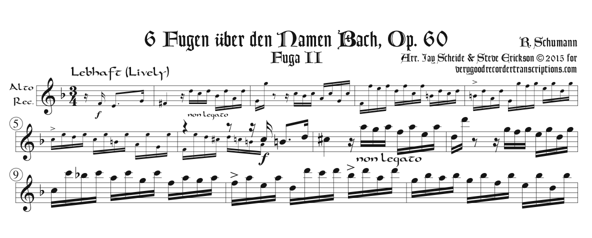 Solo recorder parts from the post-Schubert composer categories (not necessary if you get the versions with keyboard.)