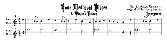 Set of 24 Duets from Mediæval to Mahler, primarily for soprano & alto recorders