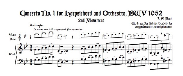 Concerto No. 1, BWV 1052, Adagio