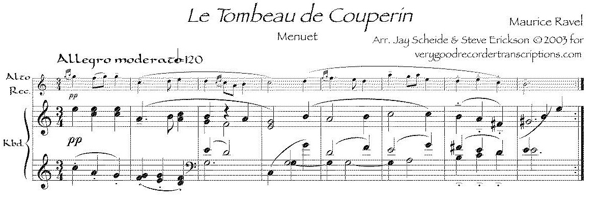 “Menuet” from *Le tombeau de Couperin*