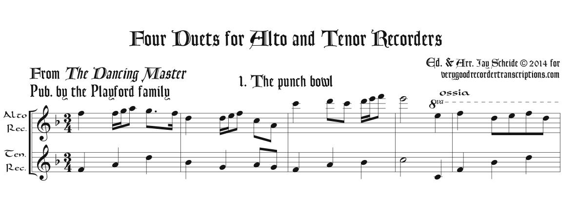 Four Duets for alto & tenor recorders