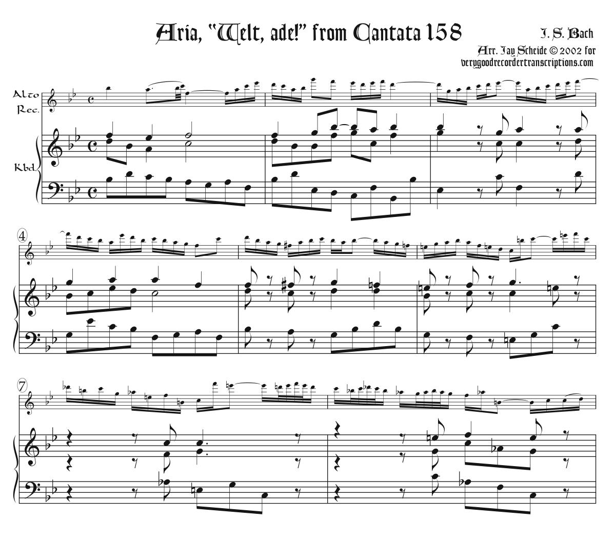 Aria with Chorale, “Welt, ade!”, from Cantata 158