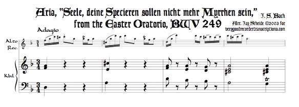 Aria, “Seele, deine Specereien sollen nicht mehr Myrrhen sein”, from the *Easter Oratorio*, BWV 249