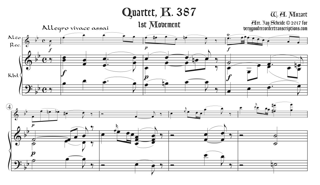 Quartet, K. 387, 1st Mvmt.