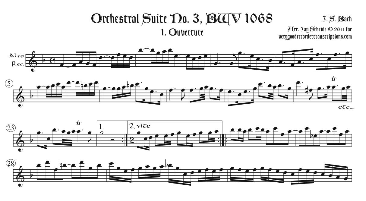 Suite No. 3, 1st movement, BWV 1068