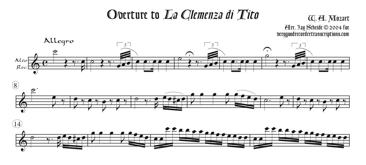 Overture to *La Clemenza di Tito*, K. 621