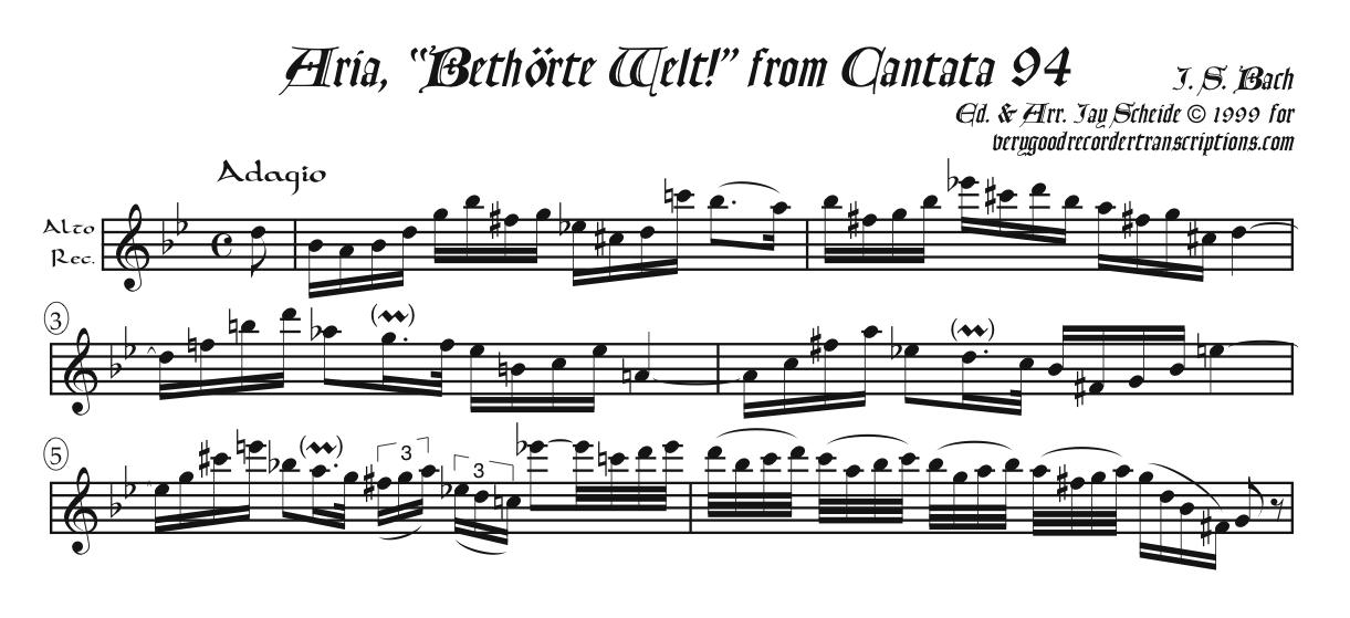Solo recorder parts from the Cantatas category (not necessary if you get the versions with keyboard.)