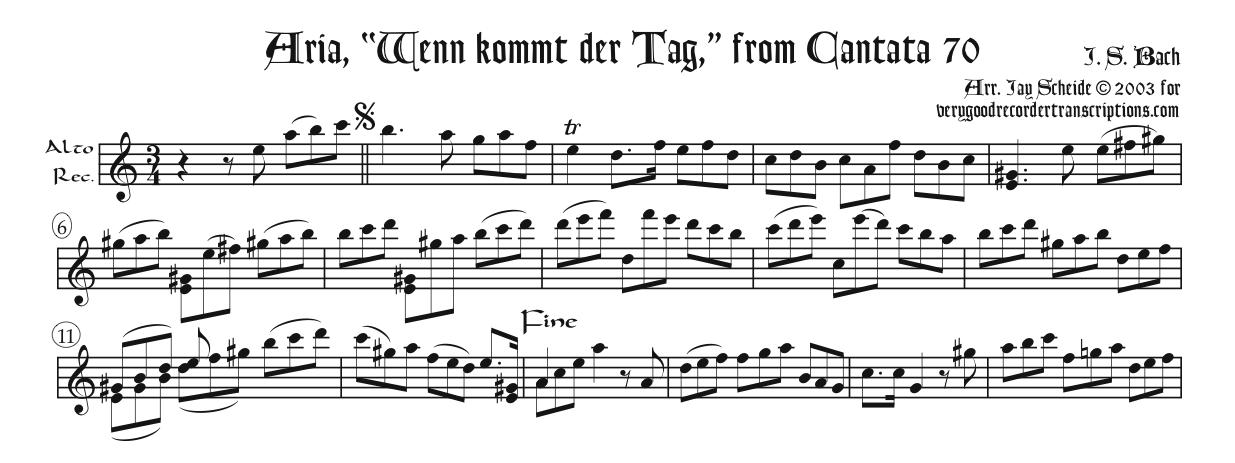 Aria, “Wenn kommt der Tag,” from Cantata 70
