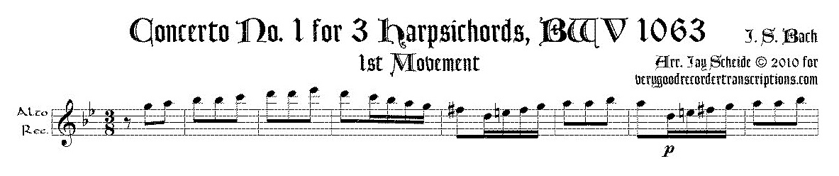 Concerto No. 1 for 3 Harpsichords, BWV 1063