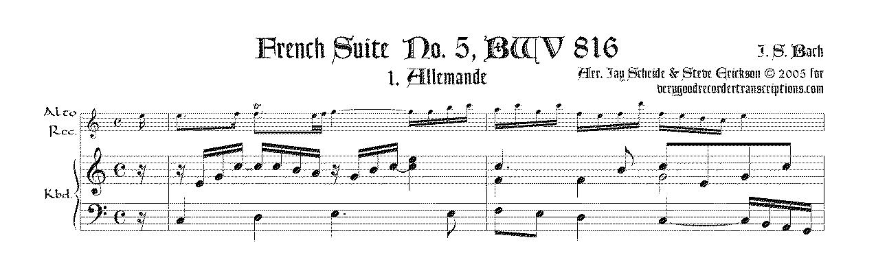 French Suite No. 5, BWV 816 complete