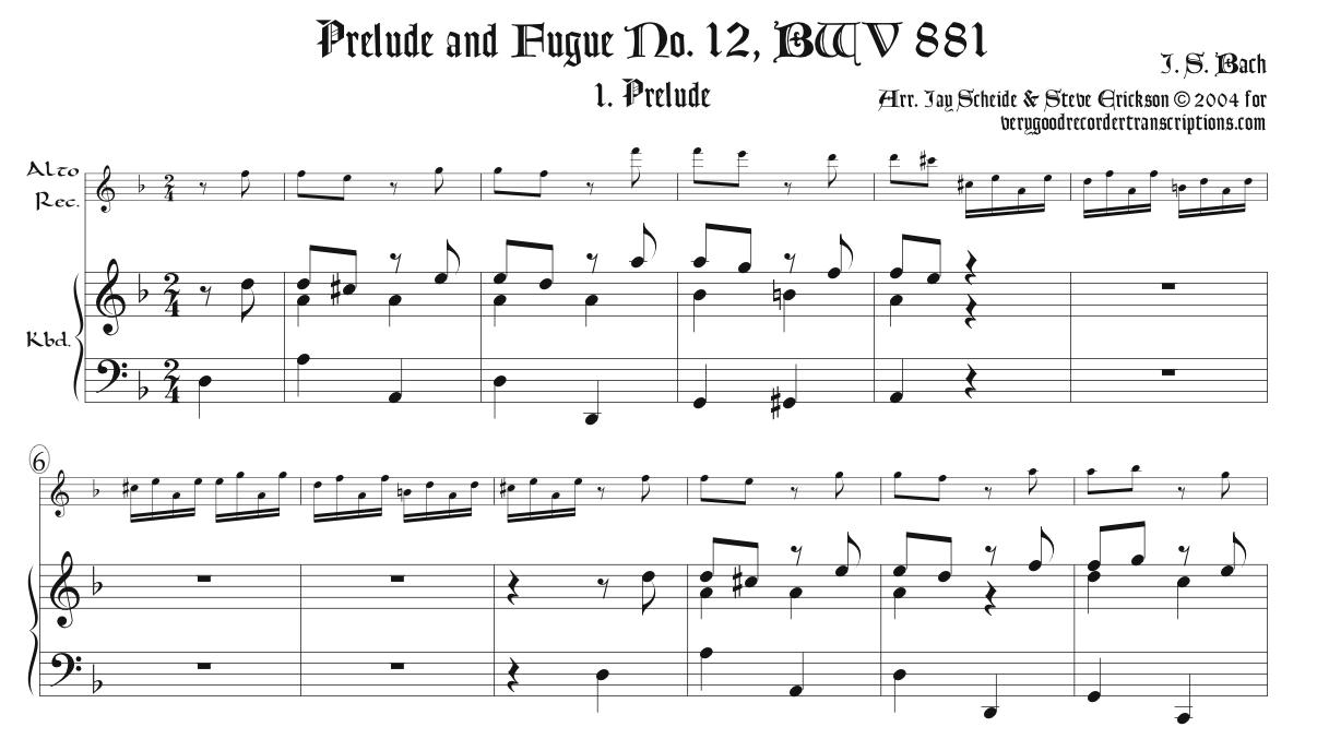Prélude and Fugue No. 12, BWV 881