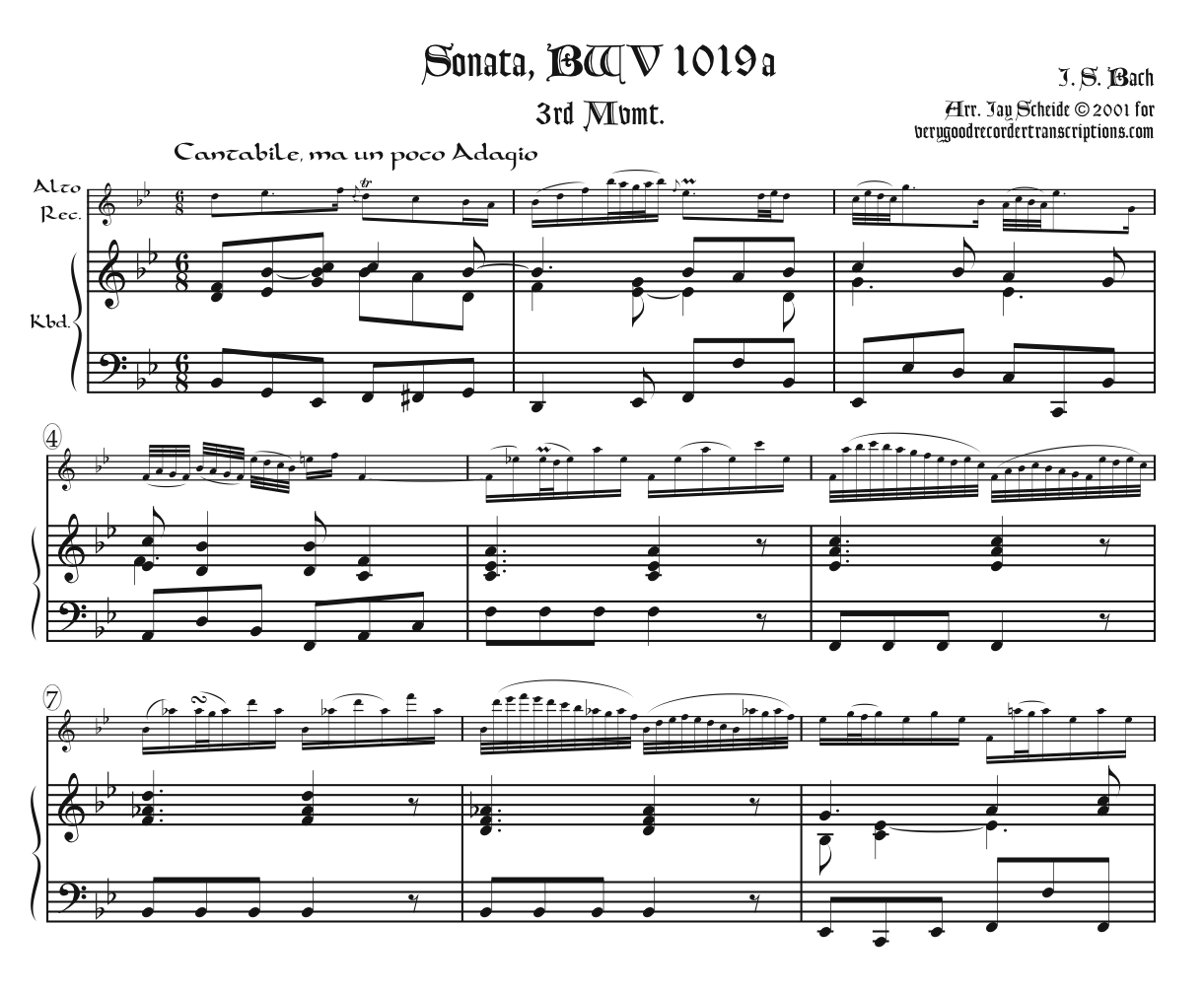 Sonata, BWV 1019a, 3rd Mvmt.
