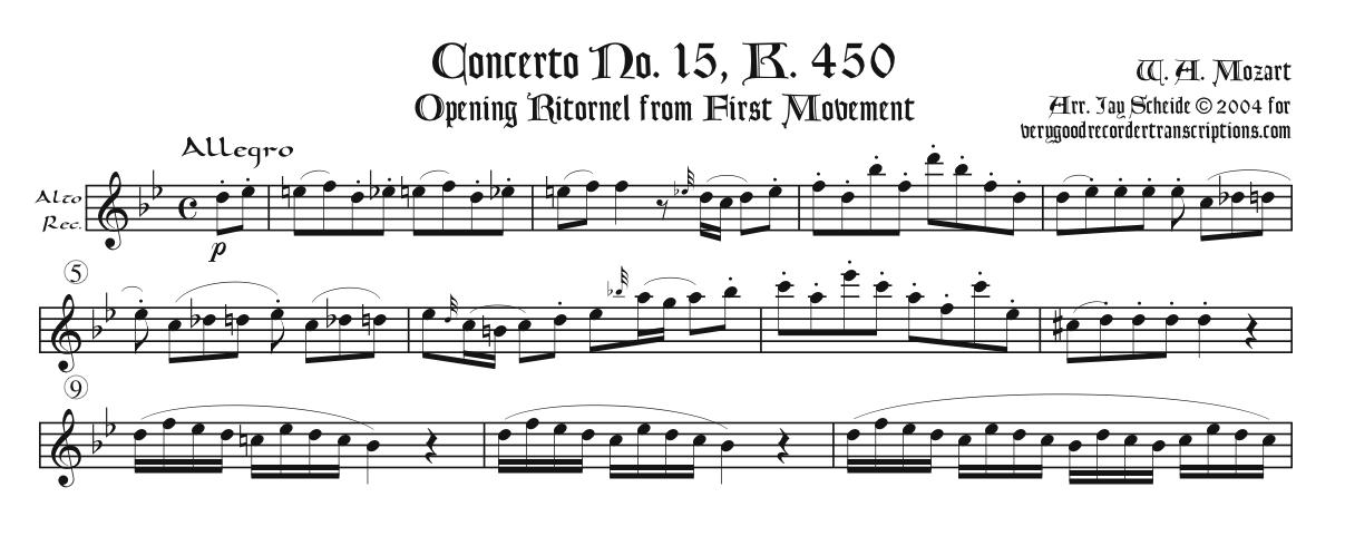 Opening Ritornels from 6 Piano Concertos