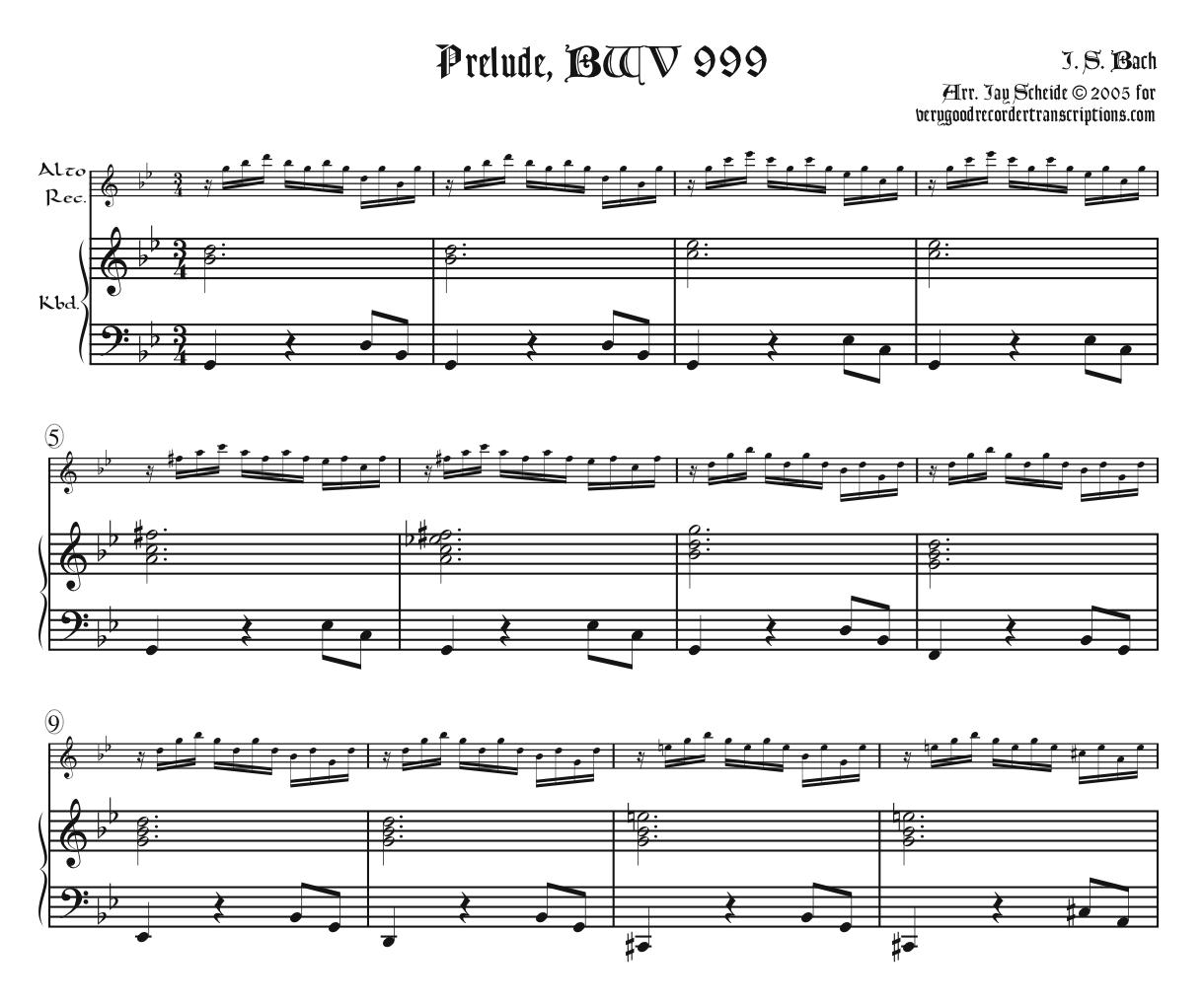 Prelude, BWV 999