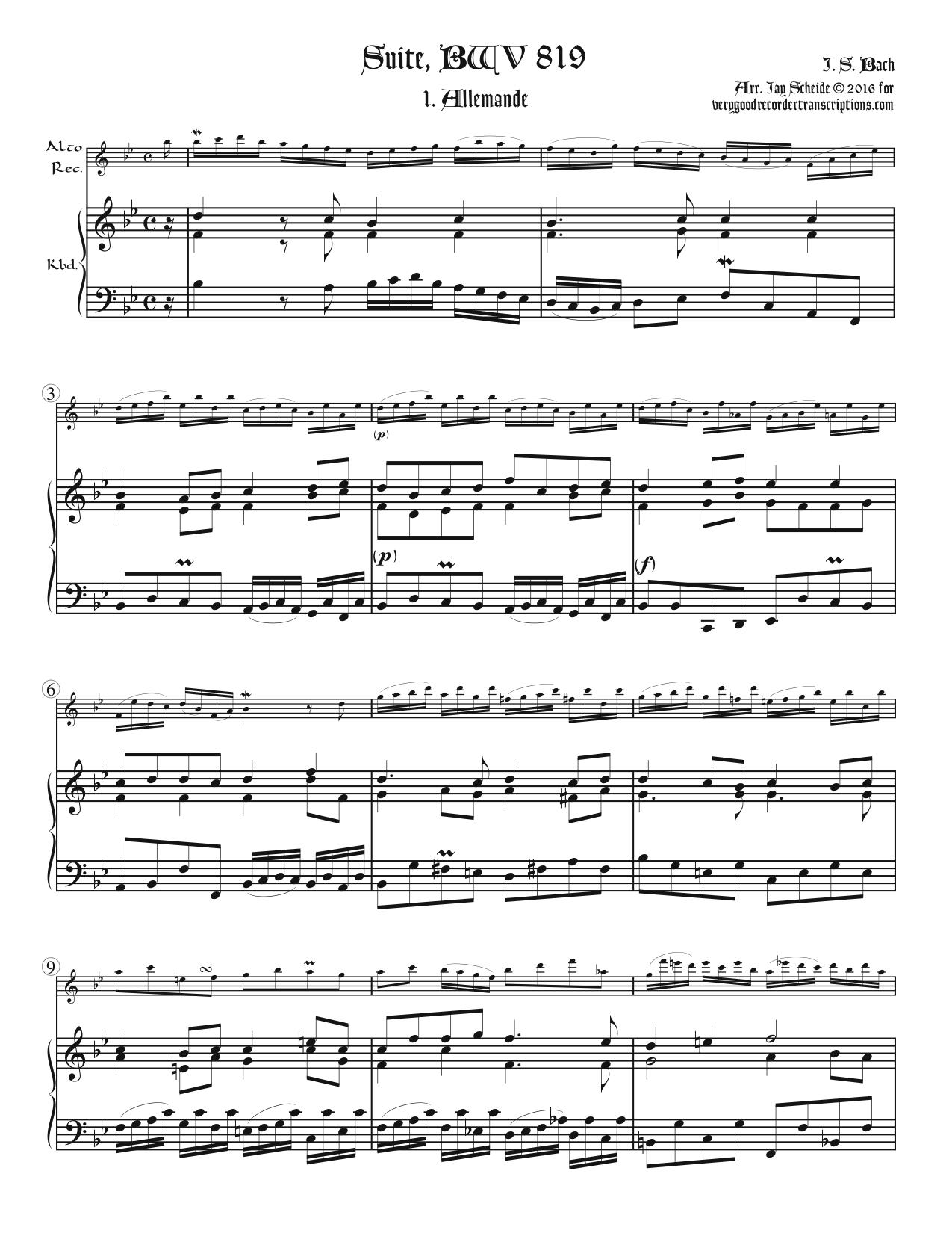 Suite, BWV 819