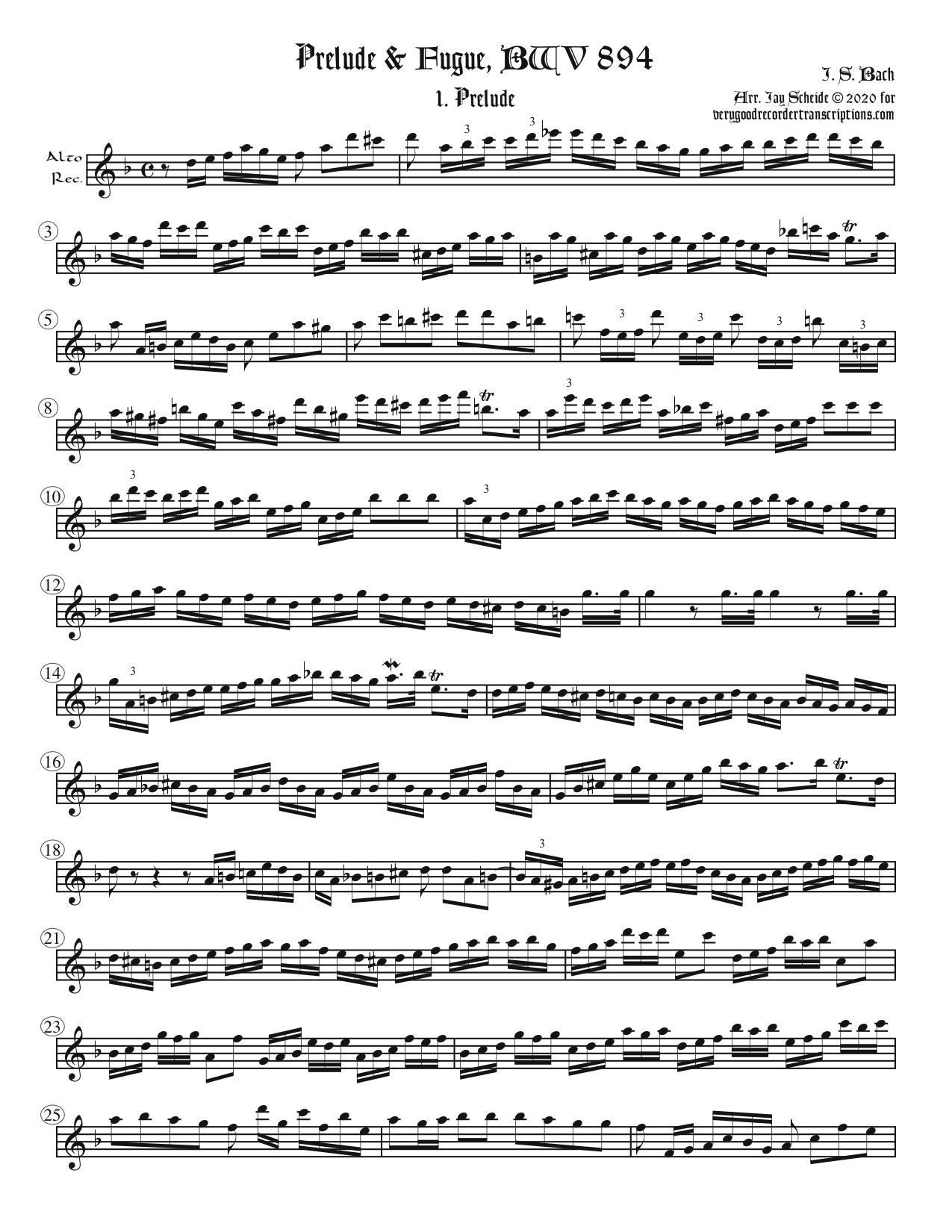 Prelude & Fugue, BWV 894