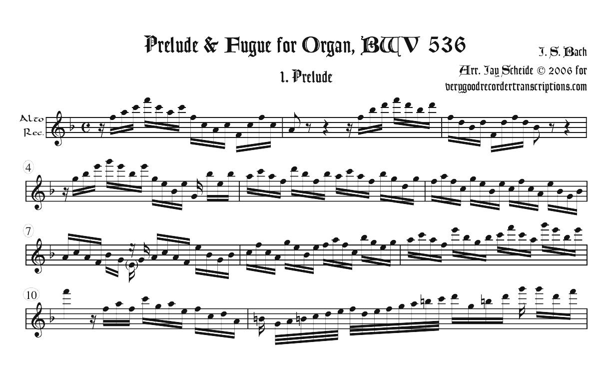 Prélude from BWV 536