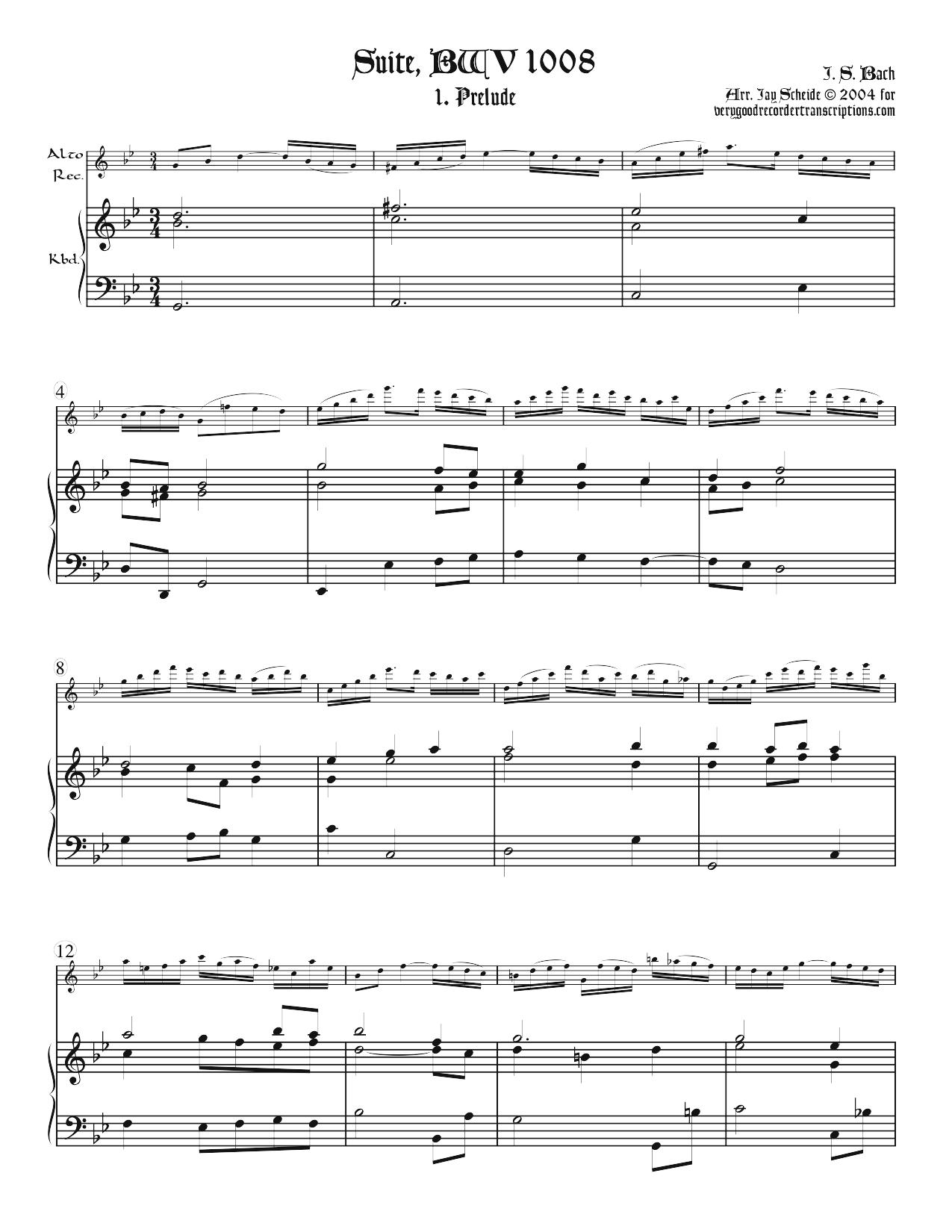 Complete Suite No. 2, BWV 1008