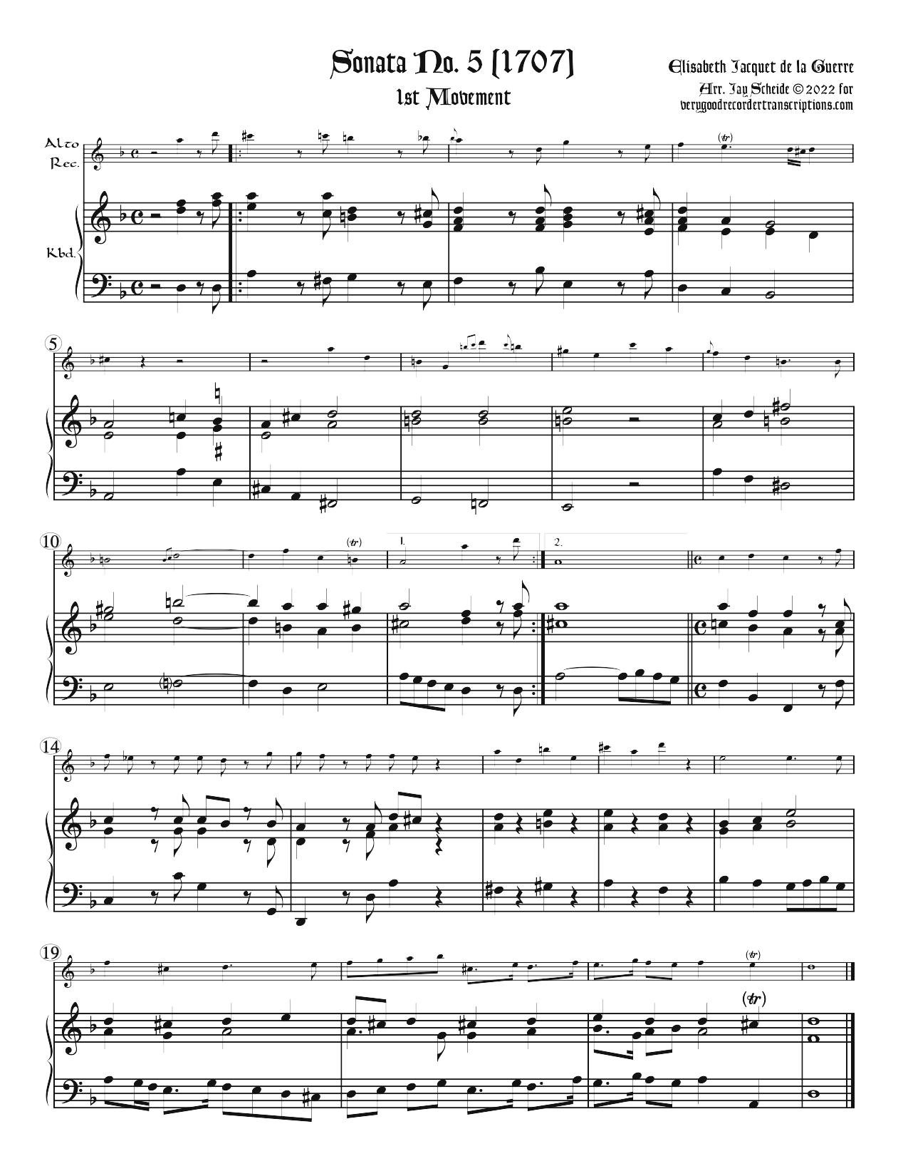 Sonata No. 5 (1707)