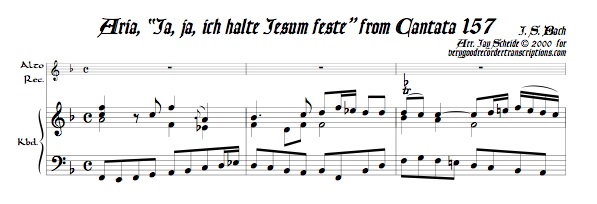 Aria, “Ja, ja, ich halte Jesum feste,” from Cantata 157
