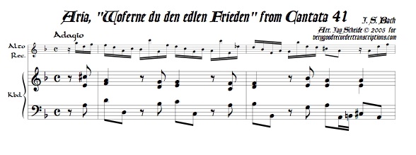Aria, “Woferne du den edlen Frieden,” from Cantata 41