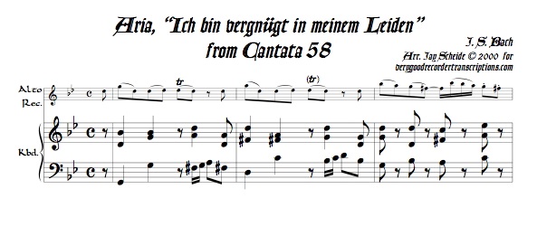 Aria, “Ich bin vergnügt in meinem Leiden,” from Cantata 58