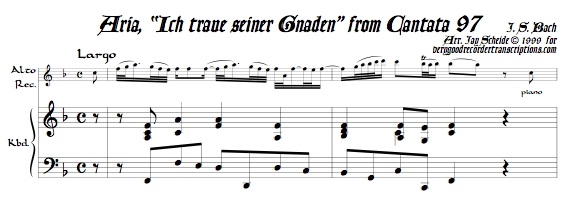 Aria, “Ich traue seiner Gnaden,” from Cantata 97
