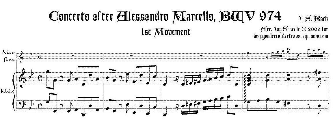 Concerto after Alessandro Marcello, BWV 974