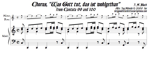 Chorus, “Was Gott thut, das ist wohlgethan,” from Cantata 99/100