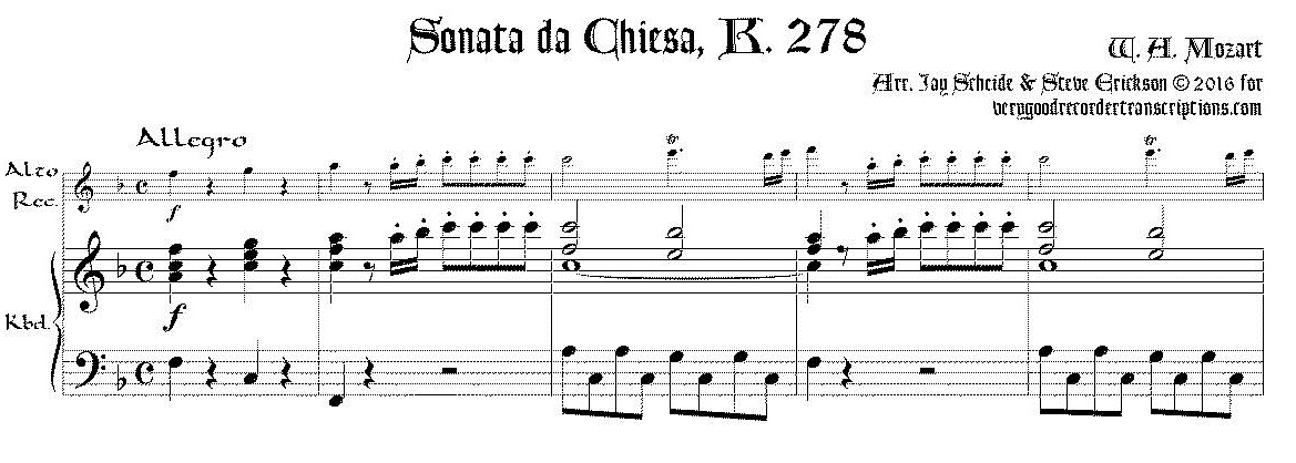 Sonata da Chiesa, K. 278