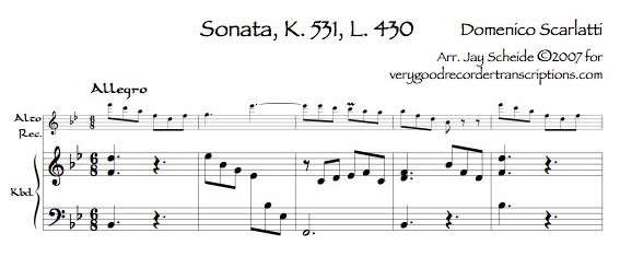 Sonata K. 531, L. 430, P. 535, for alto in F, with optional switch to alto in Eb