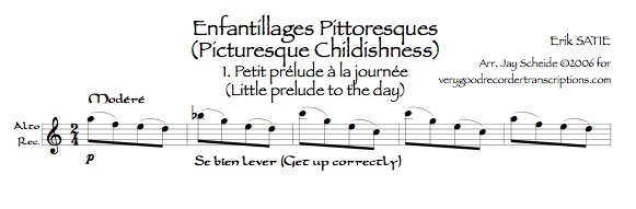 “Petit prélude à la journée”, from *Enfantillages pittoresques*