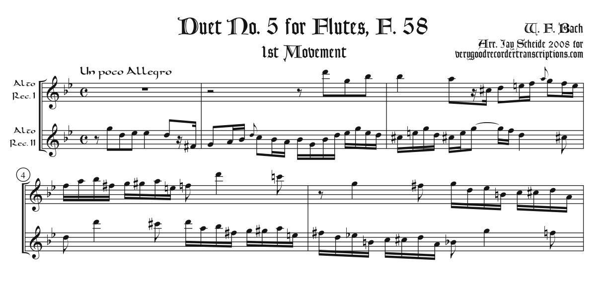 Duet No. 5 for Flutes, F. 58
