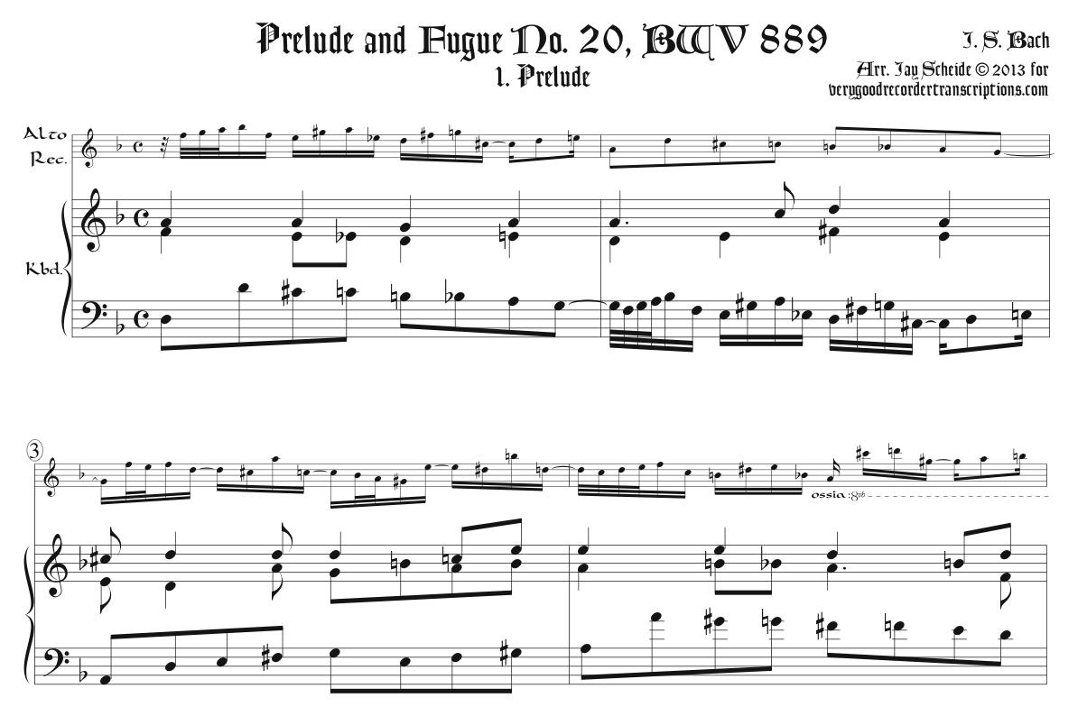 Prélude and Fugue No. 20, BWV 889