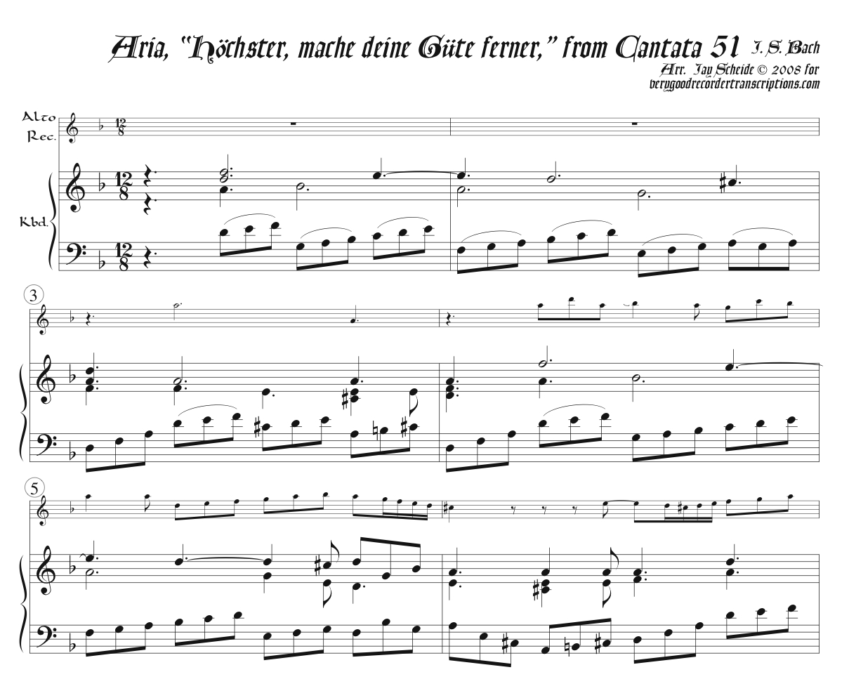 Aria, “Höchster, mache deine Güte ferner,” from Cantata 51