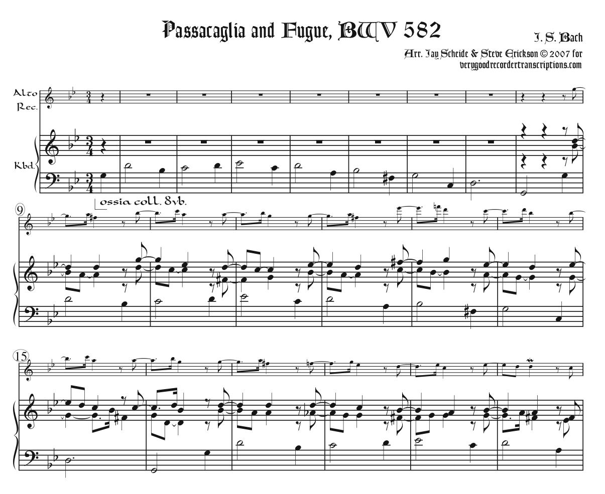 Passacaglia and Fugue, BWV 582