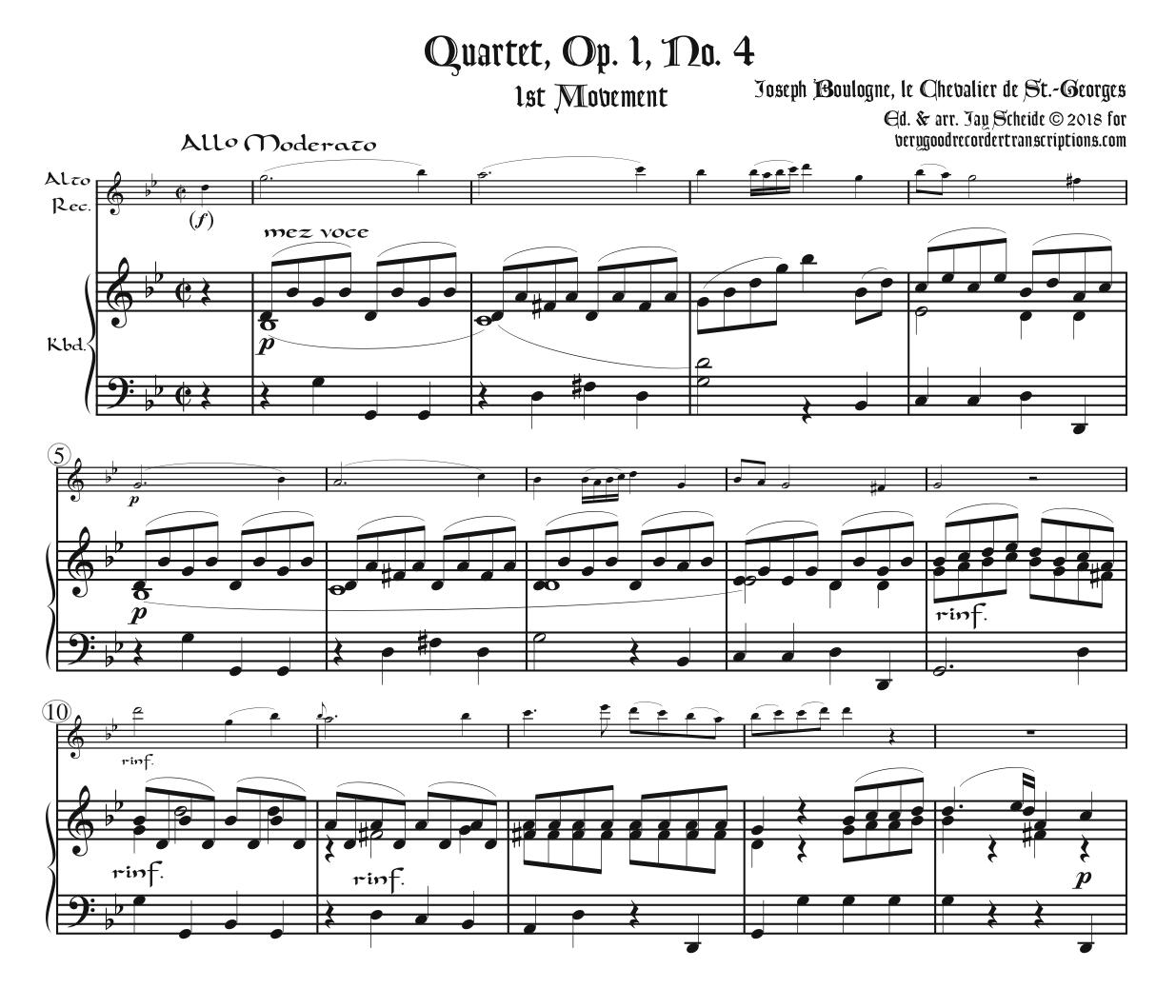 Quartet, Op. 1, No. 4