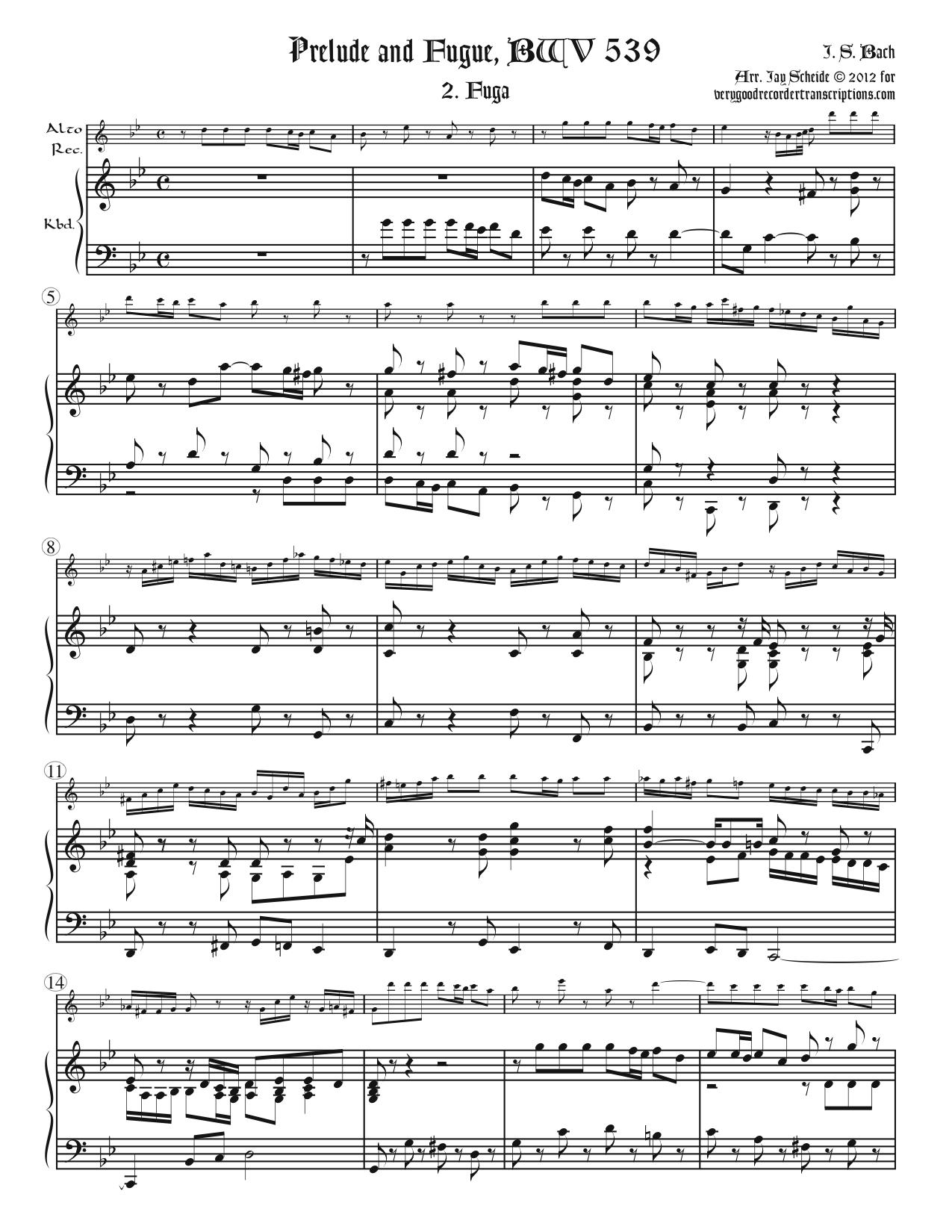 Fugue from BWV 539