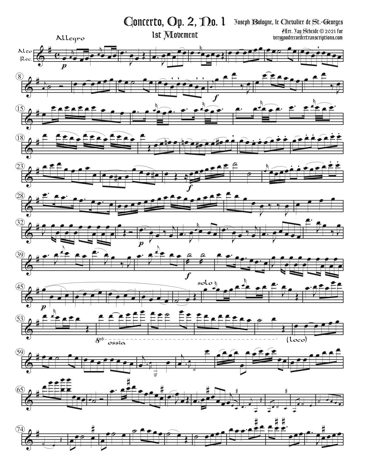 Concerto, Op. 2, No. 1